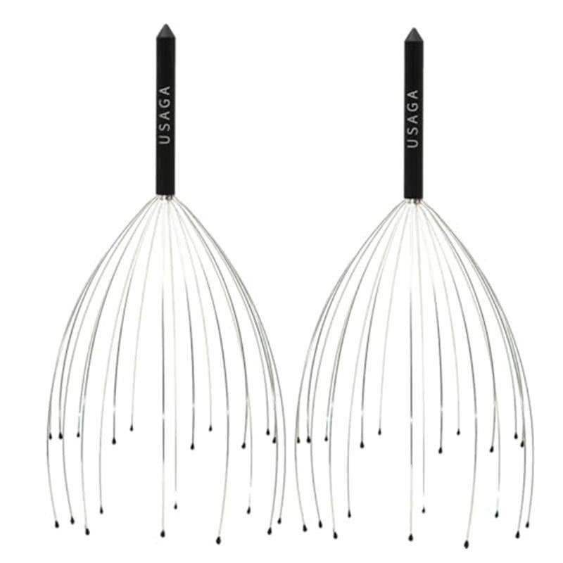 Ultimate 20-Finger Cordless Head Massager for Complete Relaxation - Adjustable and Silvery Design