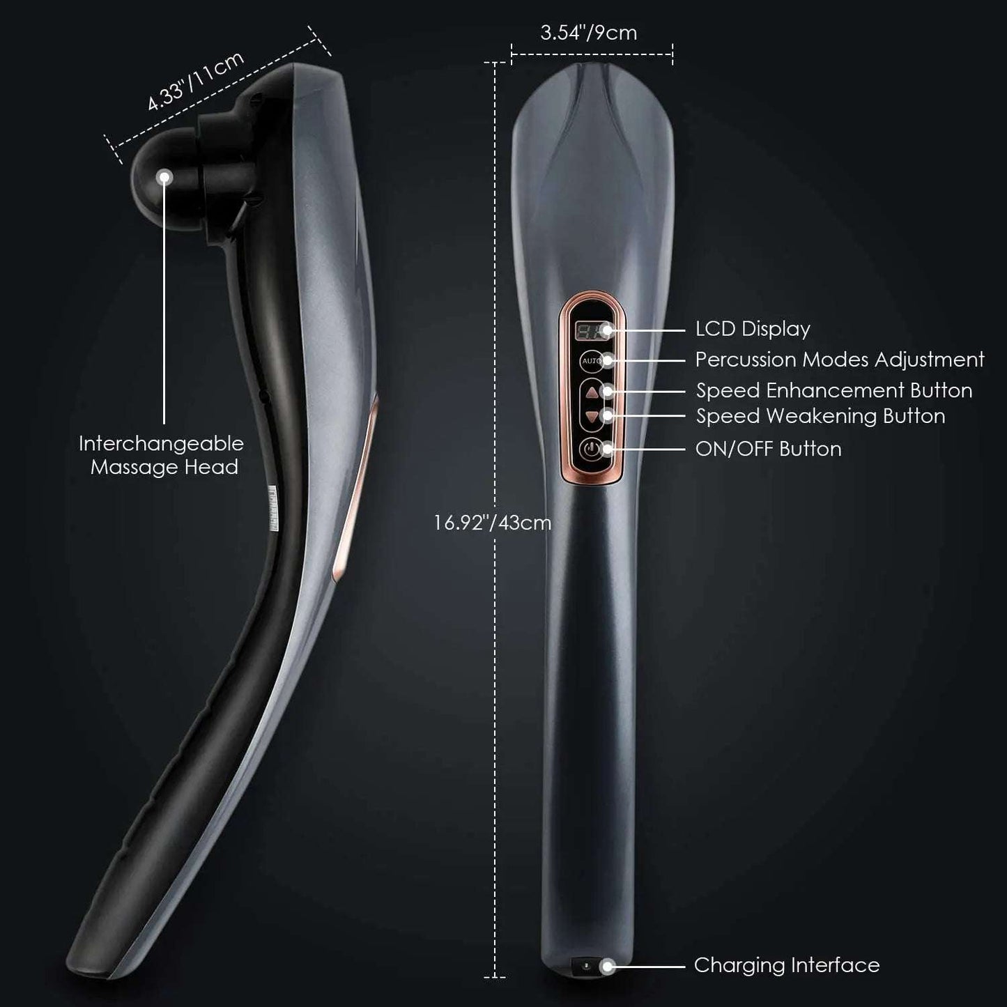 Ultimate Cordless Handheld Back Massager with Electric Heat - Deep Tissue Relief for Full Body Pain