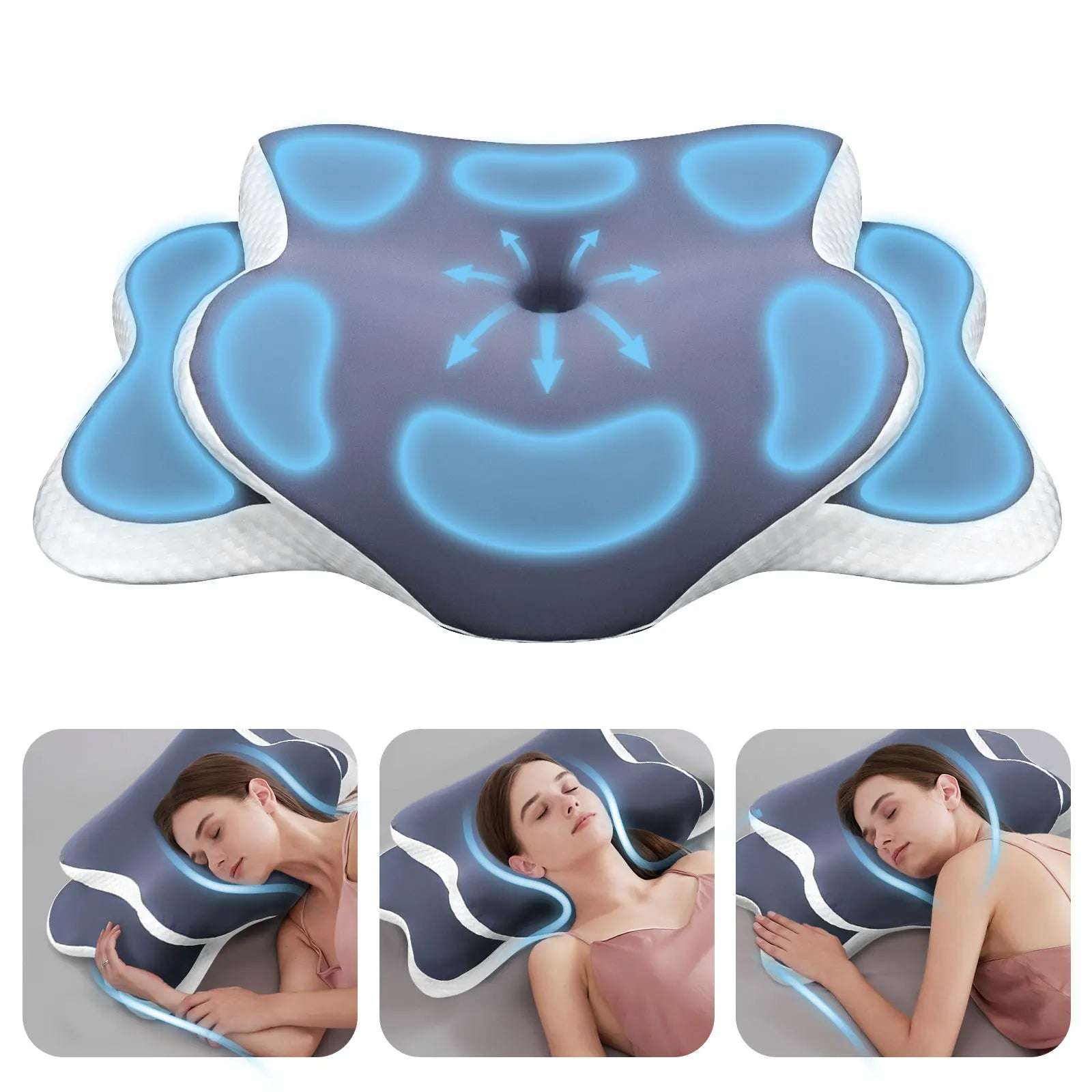 Ergonomic Memory Foam Neck Pillow for Ultimate Pain Relief - Perfect Support for Side, Back & Stomach Sleepers - Ideal Gift!