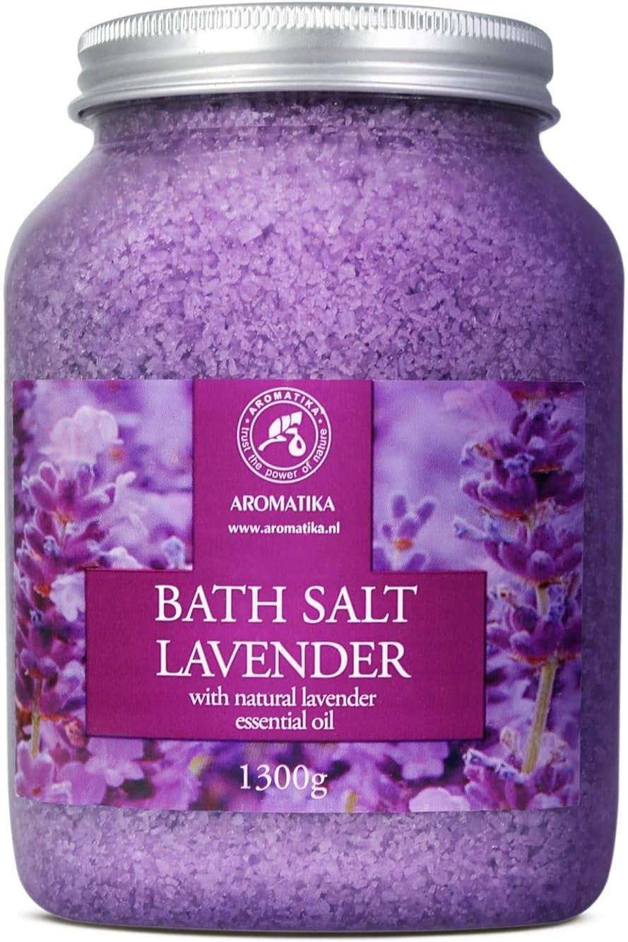 Entspannendes Badesalz Lavendel 1300G - Meeressalz mit Ätherischem Lavendelöl für Hautpflege, Aromatherapie und besseren Schlaf