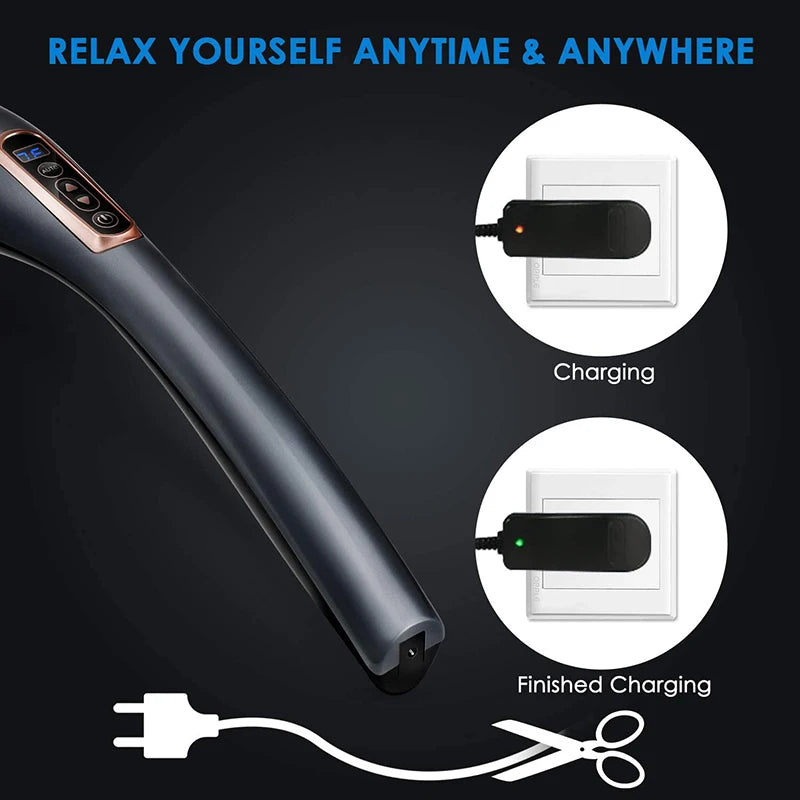 Ultimate Cordless Handheld Back Massager with Electric Heat - Deep Tissue Relief for Full Body Pain