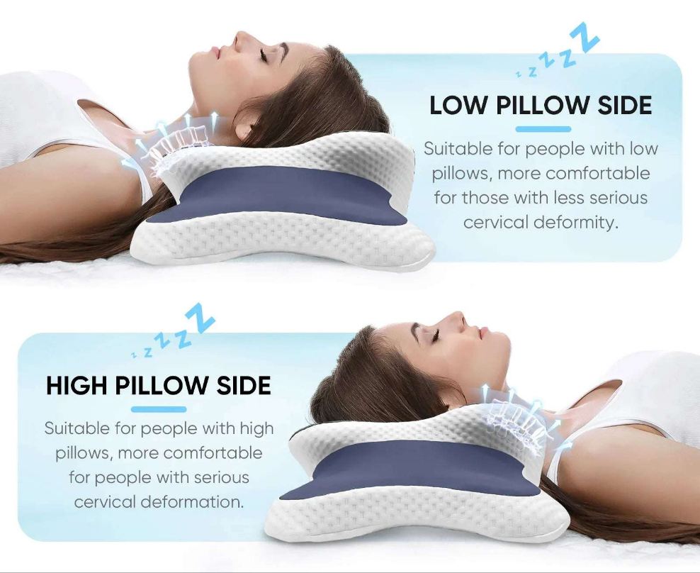 RelaxxZen Memory-Foam Nacken stützkissen – Ergonomisch & Vielseitig (Seite, Rücken, Bauch)