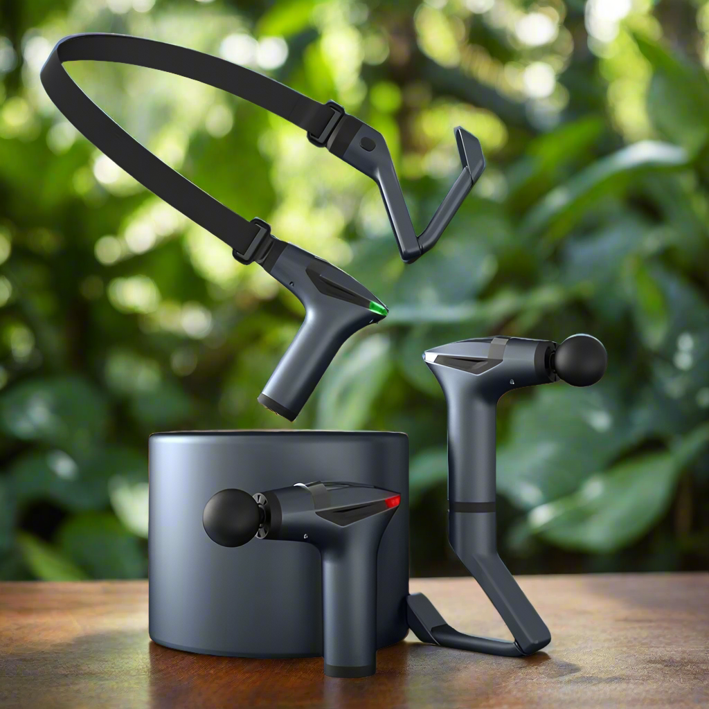 RelaxxZen Massage Gun – Deep muscle relaxation with long handle for full-body relief