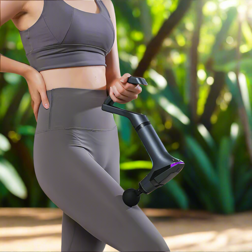 RelaxxZen Massage Gun – Deep muscle relaxation with long handle for full-body relief