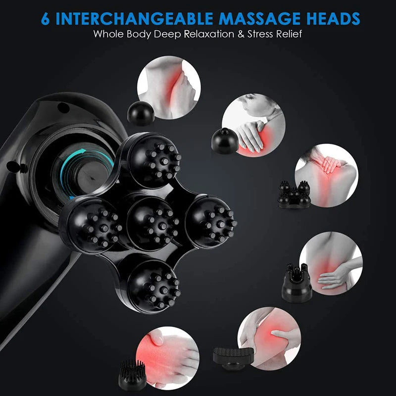 Ultimate Cordless Handheld Back Massager with Electric Heat - Deep Tissue Relief for Full Body Pain