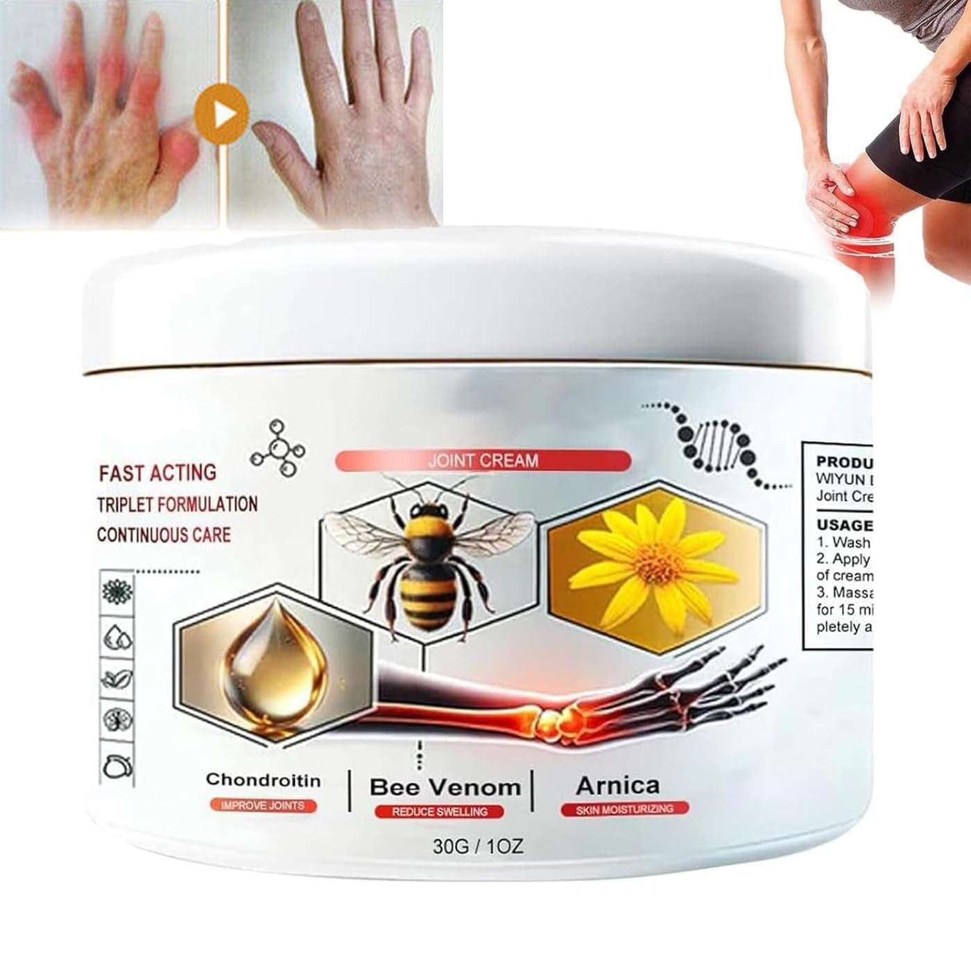 Todahof Bee Venom Pain Relief & Bone Healing Cream - 5 Pack Natural Pain Relief Salve